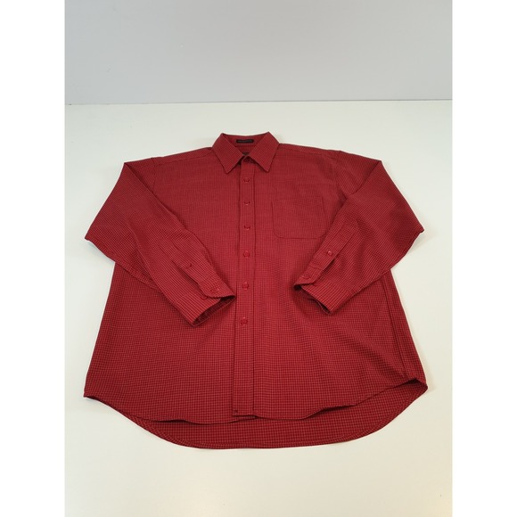 Pendleton Shirt Mens Large Red Wool Button Up Sir Pendleton Long Sleeve Check - Picture 1 of 12